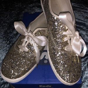 ✨ Kate Spade X Keds Gold Glitter Sneakers ✨